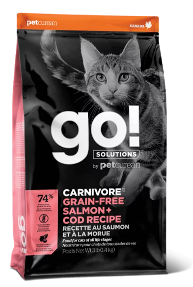 GO! SOLUTIONS 活力營養系列 無穀物三文魚+鱈魚貓糧配方 3/8/16磅